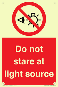 Do not stare at light source